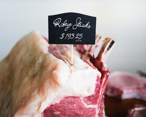 Ribeye steak at a butcher shop - 485696