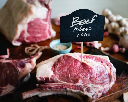 Ribeye steak at a butcher shop food photography recipe idea - 485714