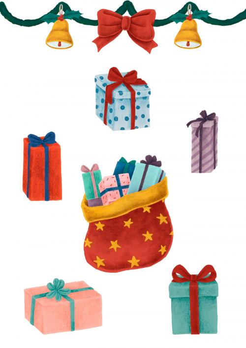 Santa sack and Christmas presents illustration - 488730