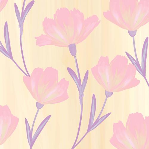 Hand drawn cosmos flower patterned background vector - 1229940
