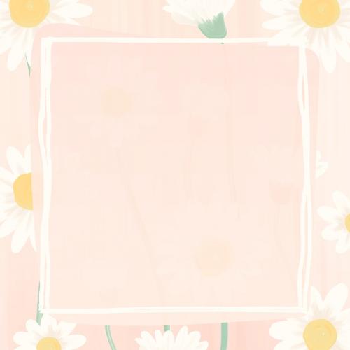 Rectangle daisy frame vector - 1229970