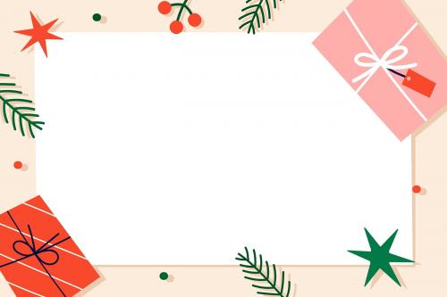 Christmas rectangle frame design vector - 1230361