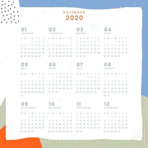 Colorful calendar 2020 vector set - 1232419