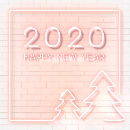 neon New Year social template vector - 1233115