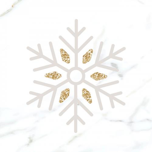 Glittery golden snowflake social ads template vector - 1234055