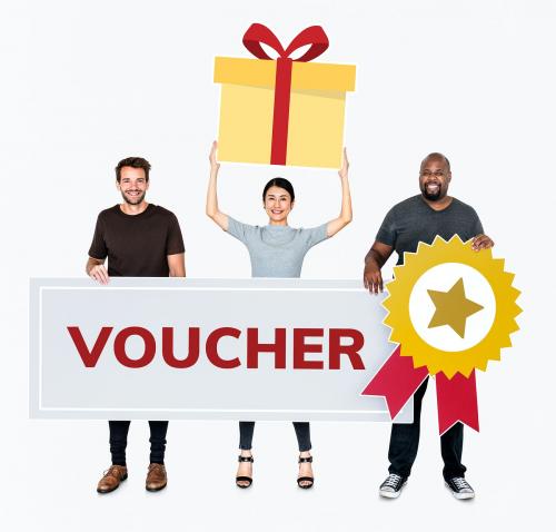 People holding a gift voucher - 477446