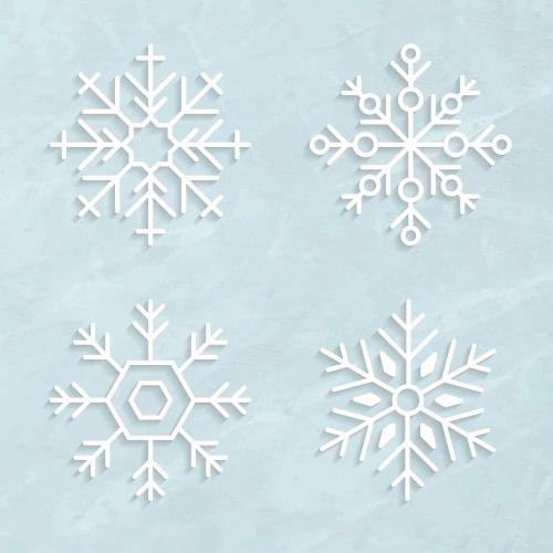 Christmas snowflakes set social ads template vector - 1234091