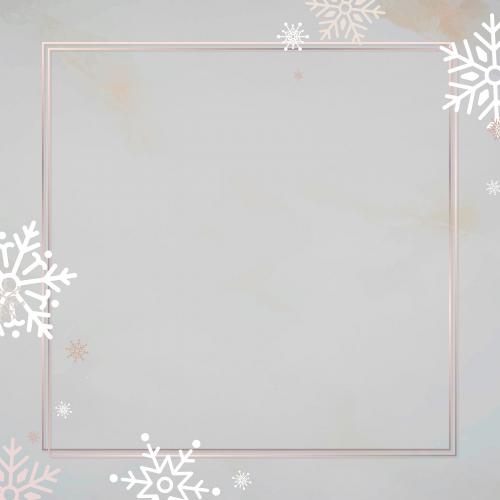 Snowflake Christmas frame social ads template vector - 1234141