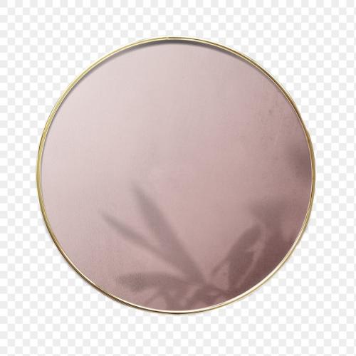 Gold framed mirror with leaf shadow transparent png - 2036848