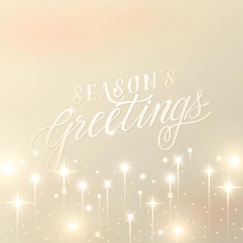 Season greeting on gold background vector - 1234385