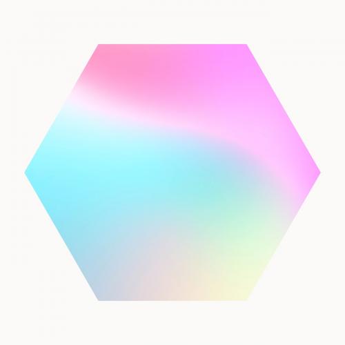 Colorful hexagon gradient element vector - 1235222