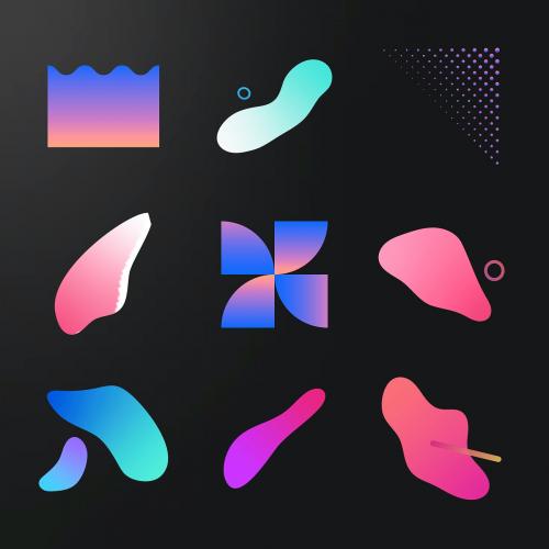Colorful gradient collection vector - 1235321