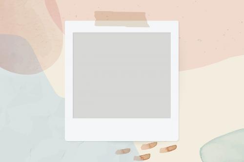 Blank instant photo frame on neutral watercolor background vector - 2030161