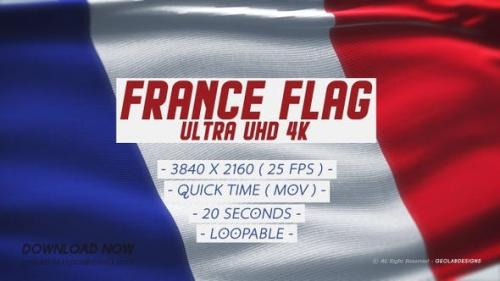 Videohive - France Flag Ultra Uhd 4 K Loopable - 27324787