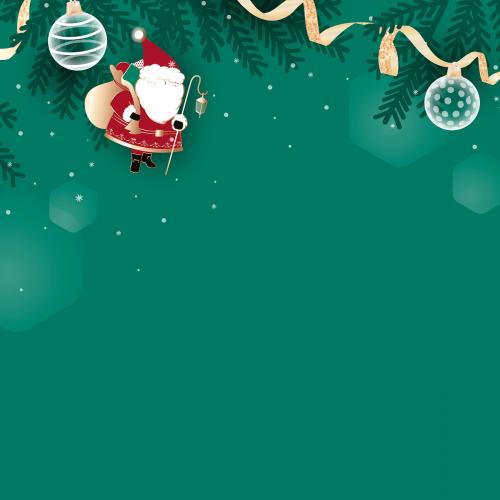 Christmas doodle on green background vector - 1229060