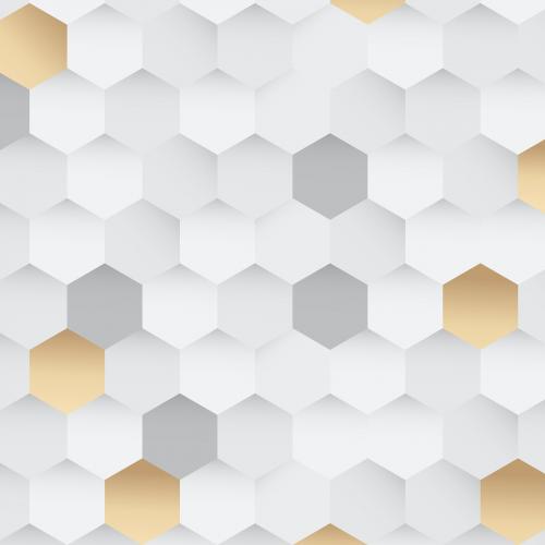 White and gold hexagon pattern background vector - 1229411
