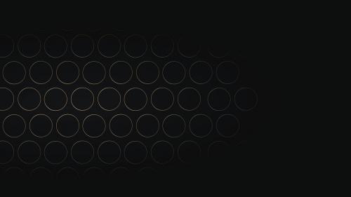 Seamless gold circle grid pattern on black background vector - 1229415