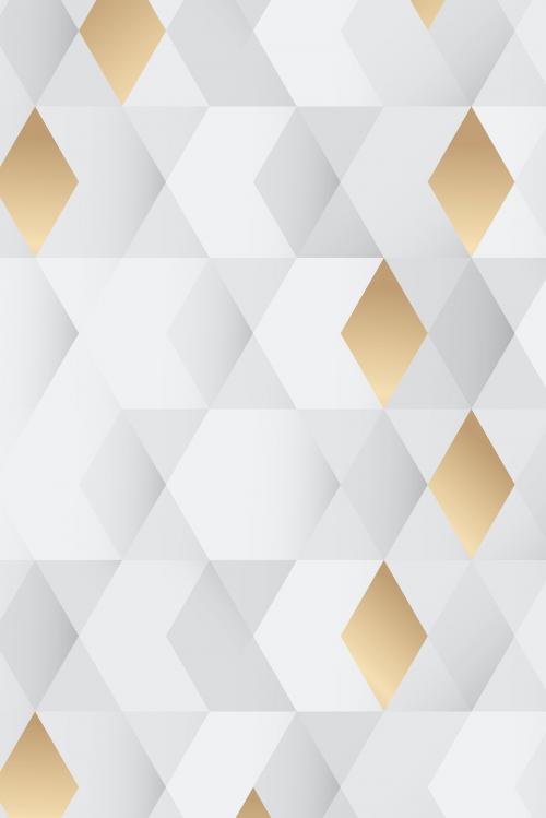 White and gold geometric pattern background vector - 1229499