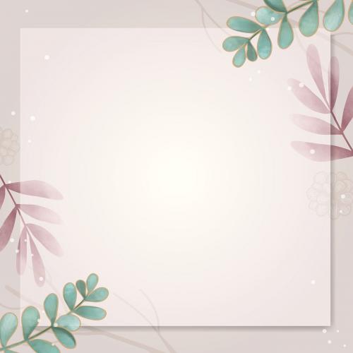 Blank leafy square frame social ads template vector - 1229871