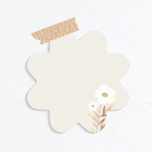 Blank flower shape notepaper set with sticky tape on textured background vector - 1233187