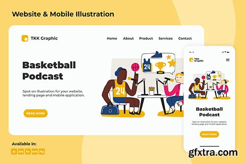 Basketball Podcast Landing page & Mobile design