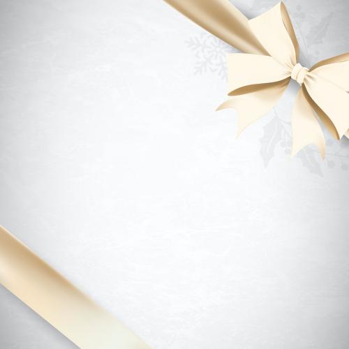 Gold ribbon bow on gray background vector - 1234321