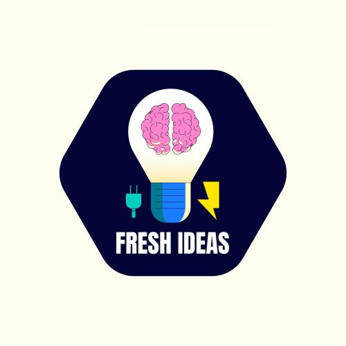 Fresh ideas badge design vector - 1015391