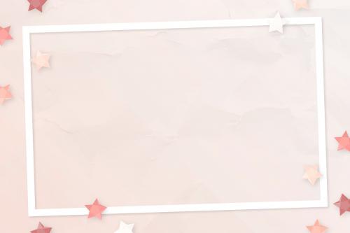 Pink stars frame design vector - 1017013
