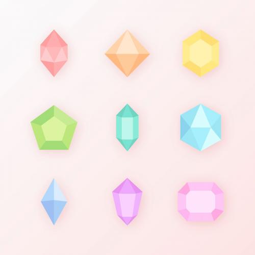 Colorful crystal stone vector collection - 1017021