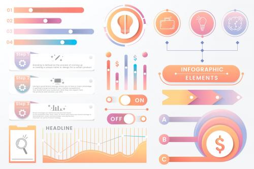 Colorful infographic element design vector - 1055302