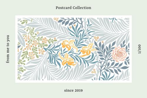 William Morris pattern postcard vector - 1080092