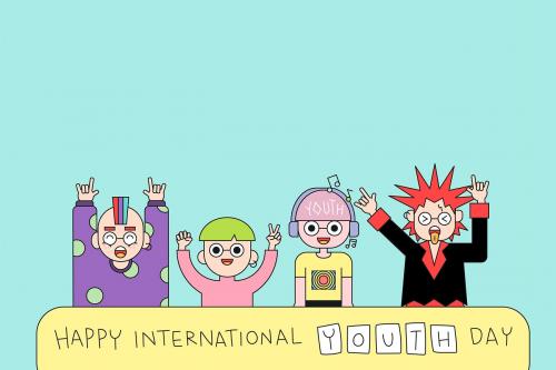 Happy International Youth Day background vector - 1177693