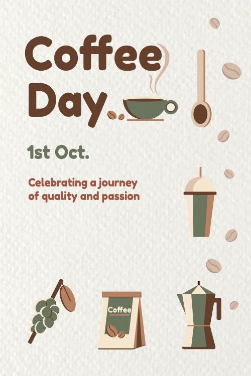 Coffee day poster design vector - 1180441