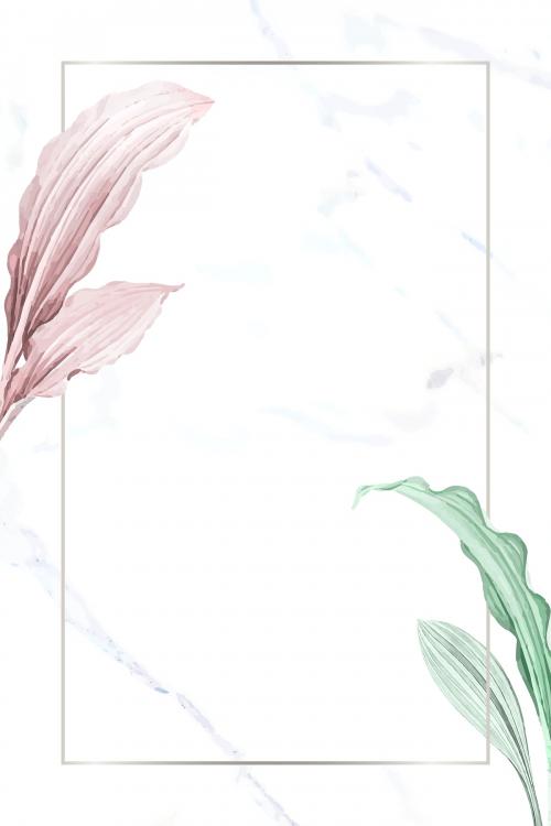 Botanical rectangle frame design vector - 1228969
