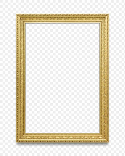 Gold picture frame transparent png - 1230719
