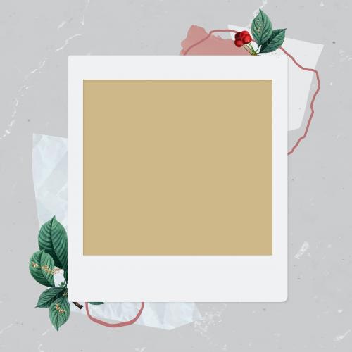 Christmas decorated blank instant photo frame vector - 1229007