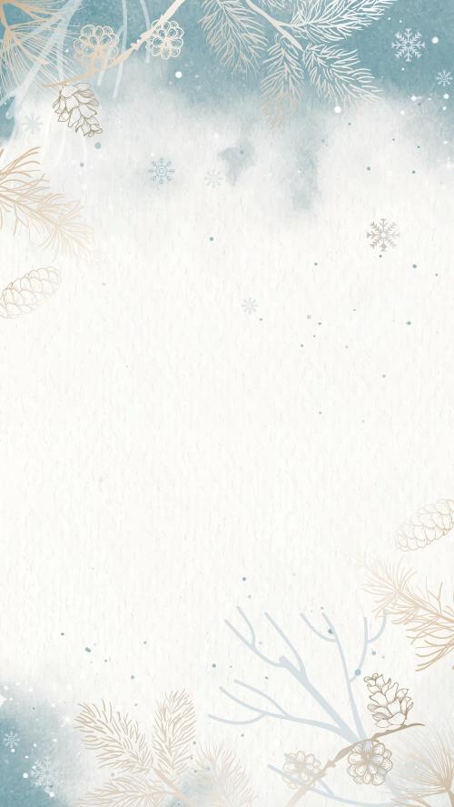 Winter background mobile phone wallpaper vector - 1229071