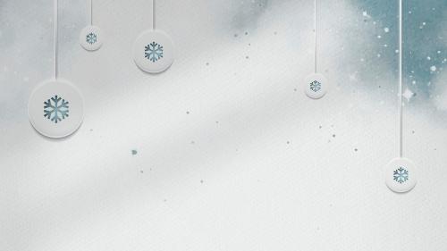 Blue snowflakes on white paper background vector - 1229200