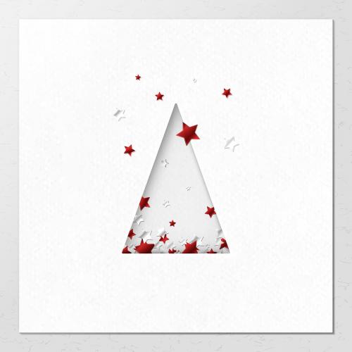 Paper cut Christmas greeting card design mobile phone wallpaper vector - 1229225