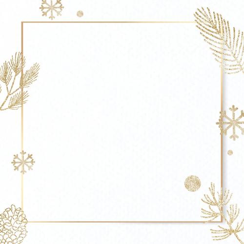 Shimmery botanical gold frame vector - 1229365