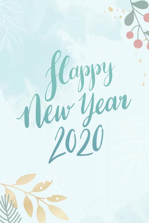 Happy new year 2020 card vector - 1229401