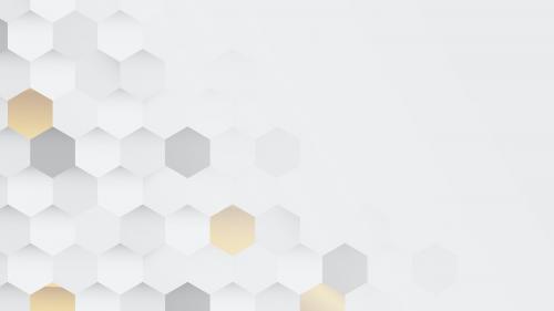 White and gold hexagon pattern background vector - 1229450