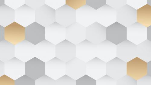 White and gold hexagon pattern background vector - 1229520