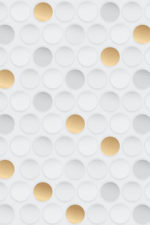 White and gold seamless round pattern background vector - 1229523