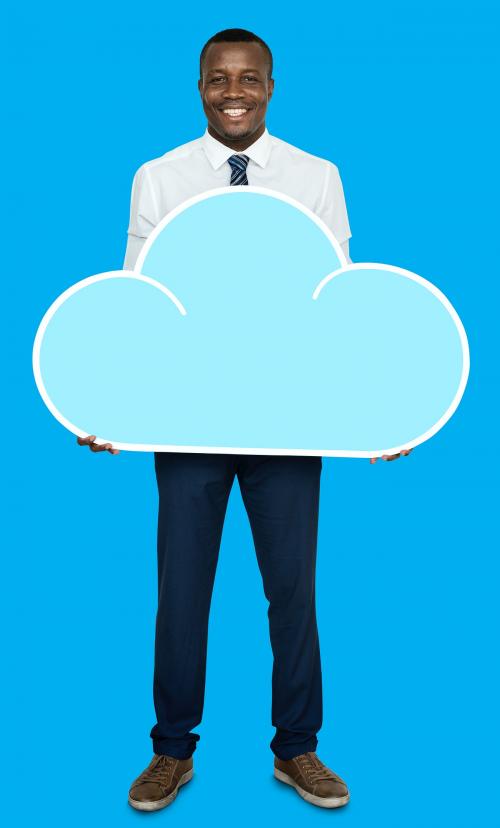 Man holding a cloud network icon - 470440
