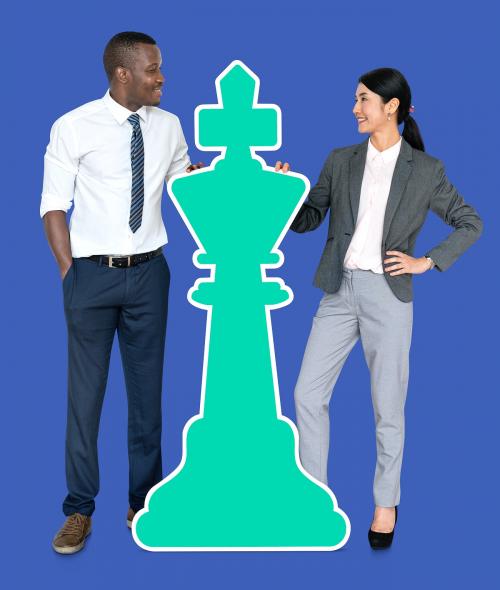 Business partners with a chess piece - 470584