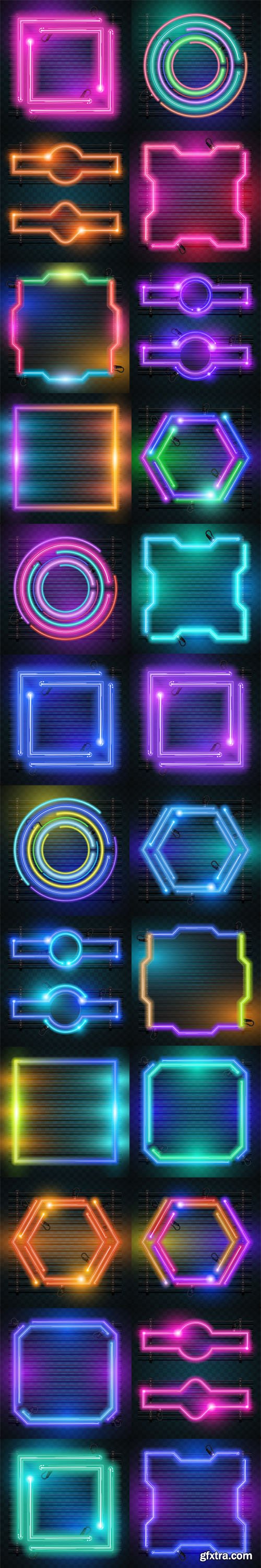 Neon Backgrounds Vector Collection