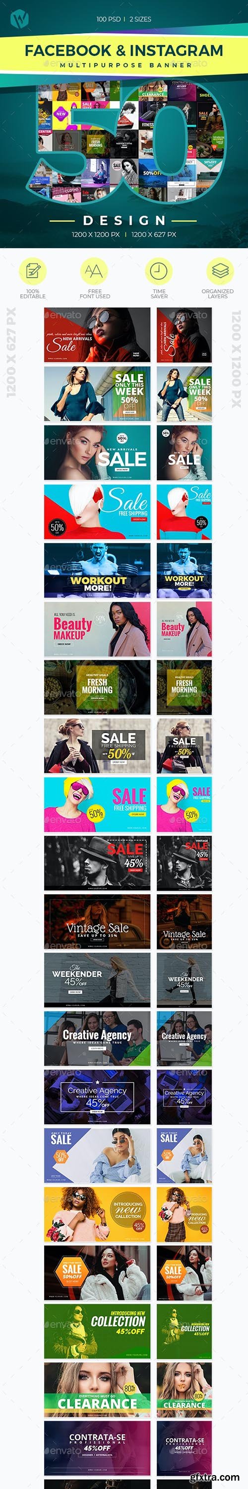 GraphicRiver - 50 Facebook & Instagram Banners 26941240