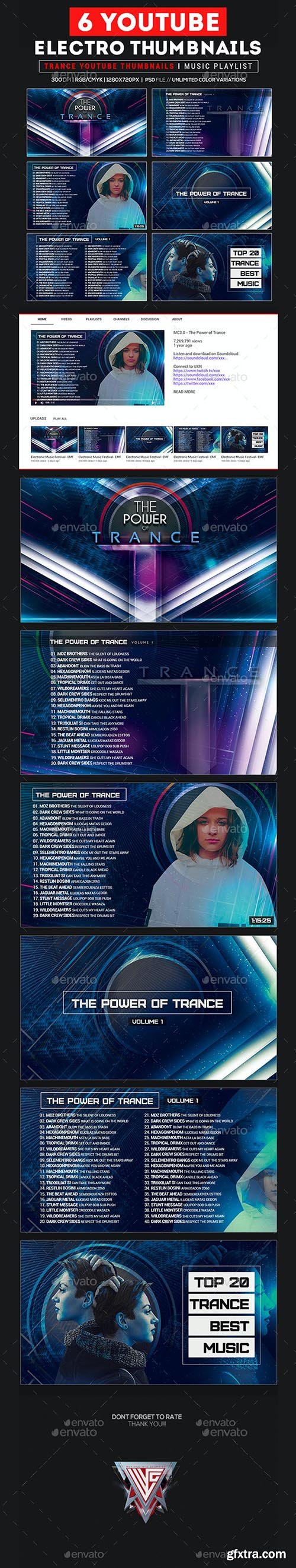 GraphicRiver - Youtube Thumbnail Templates - Trance Music Playlist Promote Artist 26937031