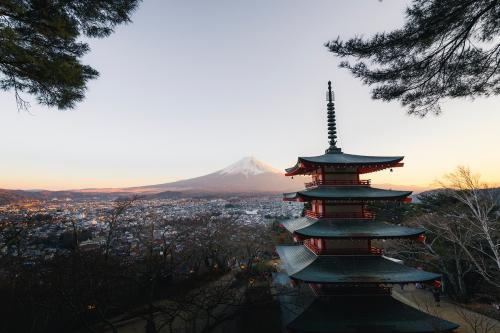 View of Mt. Fuji and Chureito pagoda in Tokyo, Japan - 935468